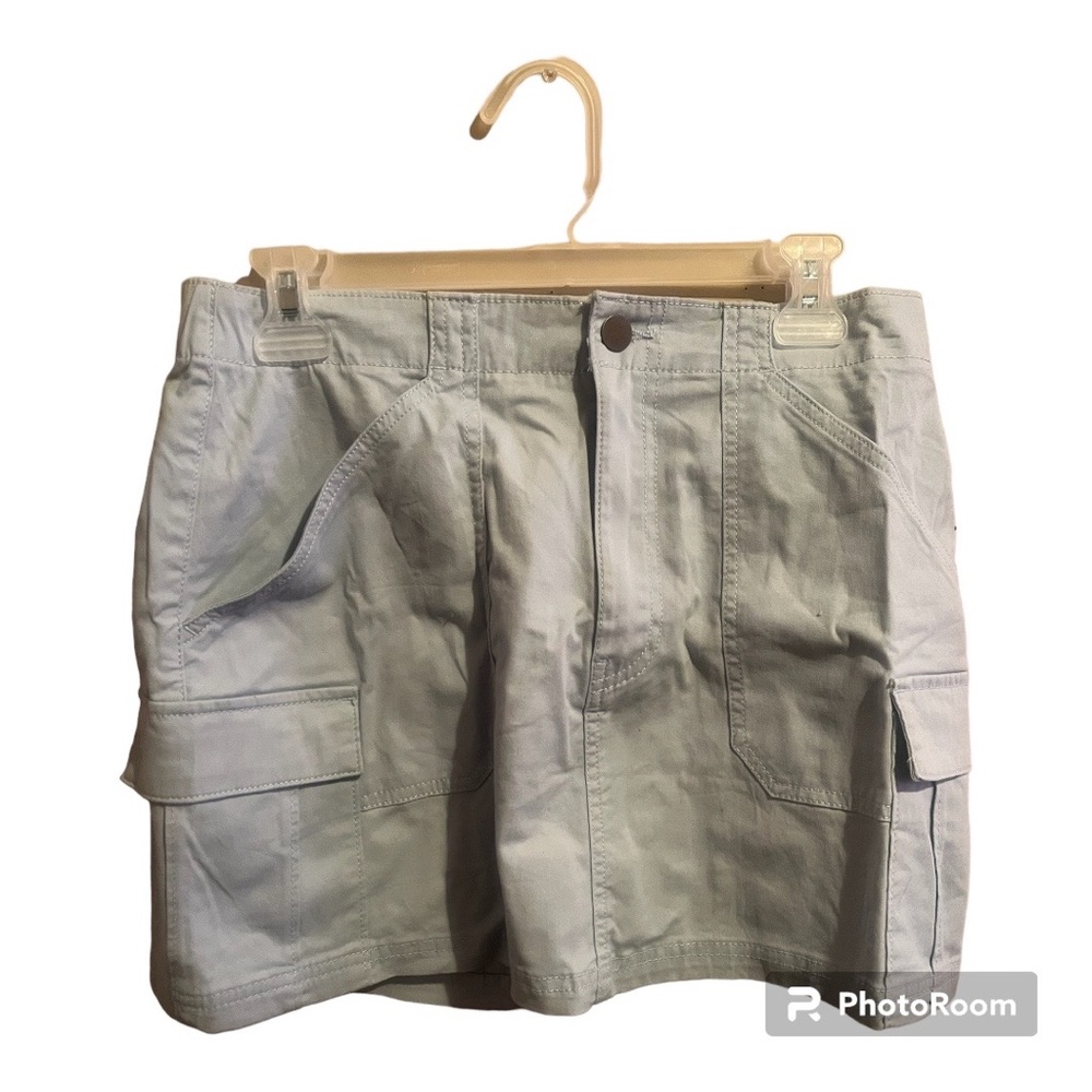 Light Blue Cargo Mini Skirt
